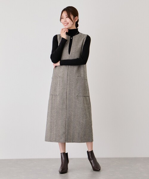 JAYRO（ジャイロ） ジャンパースカート Vネックヘリンボーンツイード
