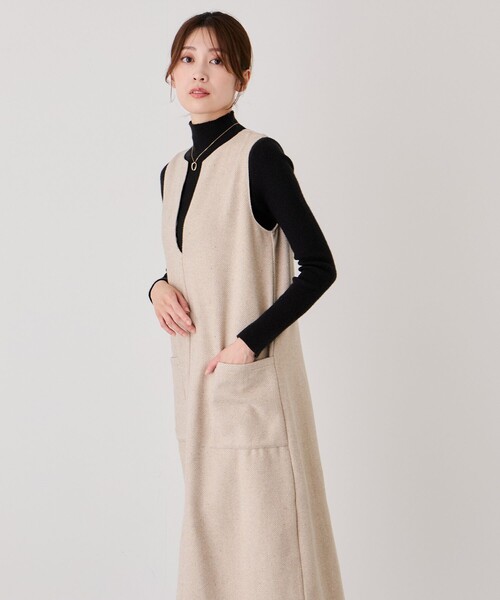 JAYRO（ジャイロ） ジャンパースカート Vネックヘリンボーンツイード