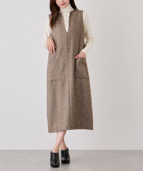 JAYRO（ジャイロ） ジャンパースカート Vネックヘリンボーンツイード