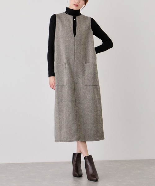 JAYRO（ジャイロ） ジャンパースカート Vネックヘリンボーンツイード