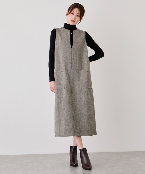 JAYRO（ジャイロ） ジャンパースカート Vネックヘリンボーンツイード