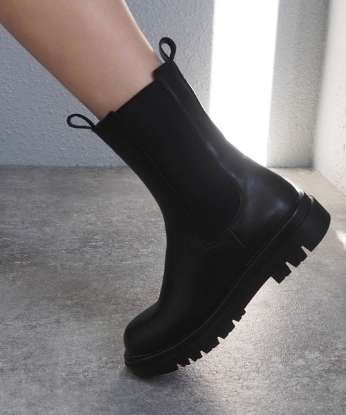 「minia」 ショートブーツ M ブラック レディース_画像4