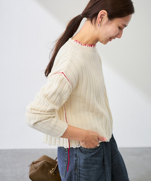 フレームワーク ニット レディース FRAMeWORK（フレームワーク） ニット セーター ハンドステッチリペア