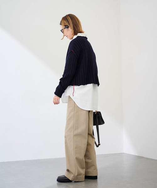 FRAMeWORK 新作　ハンドステッチリペアライクニット　今季 ハンドステッチリペアライクニット（ニット／セーター）｜FRAMeWORK