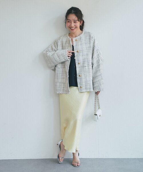 最終価格☆完売品！今期新作　ラブティックボンボン　ツィードジャケット 女度アップ】ファンシーツイードジャケット | La boutique BonBon(ラブ