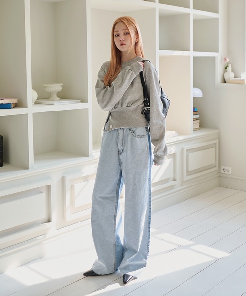 「UNE MANSION」 デニムパンツ MEDIUM ライトブルー レディース_画像2