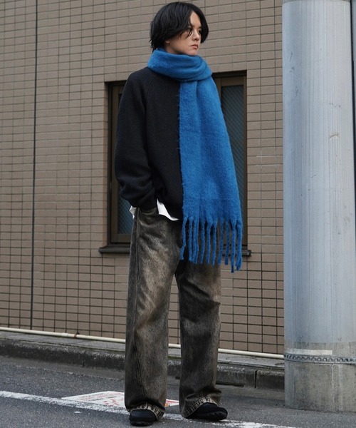 「WYM LIDNM」 長袖ニット M アッシュブラウン メンズ_画像9