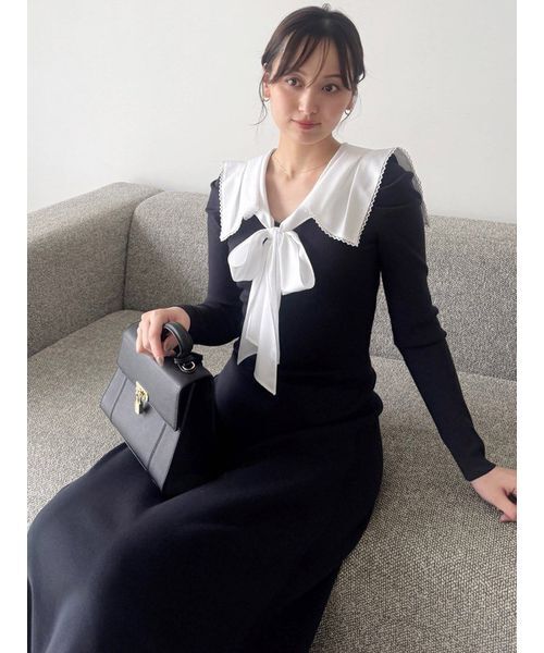 SNIDEL（スナイデル） ワンピース セーラーカラーニットワンピース