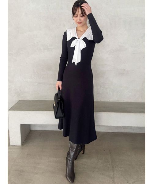 SNIDEL（スナイデル） ワンピース セーラーカラーニットワンピース