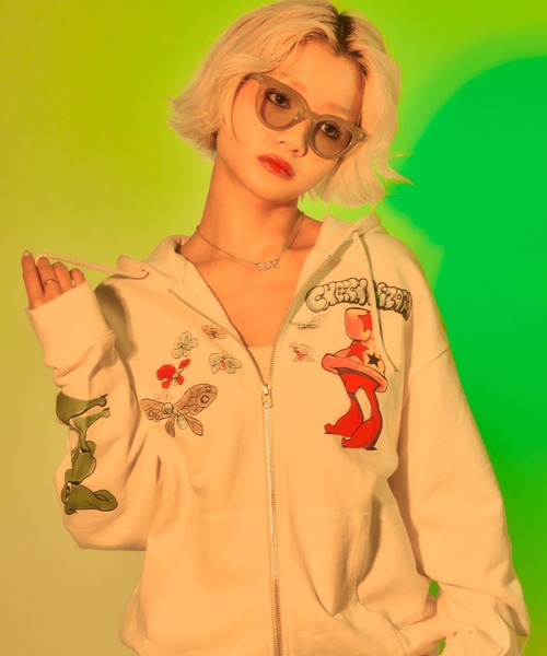 X-girl（エックスガール） パーカー X-girl x Mark Bode ZIP UP SWEAT