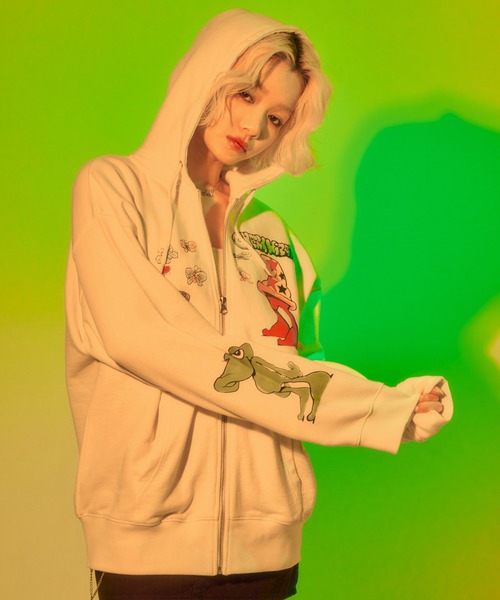 X-girl（エックスガール） パーカー X-girl x Mark Bode ZIP UP SWEAT