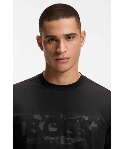 BOSS（HUGO BOSS） tシャツ ストレッチコットン Tシャツ ロゴアート