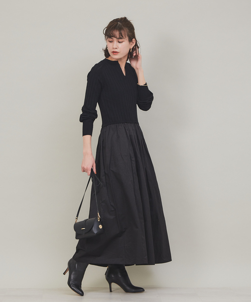 「Rouge vif」 コンビワンピース 36 カーキ レディース_画像3