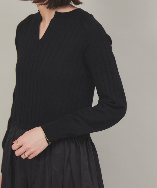 「Rouge vif」 コンビワンピース 36 カーキ レディース_画像4