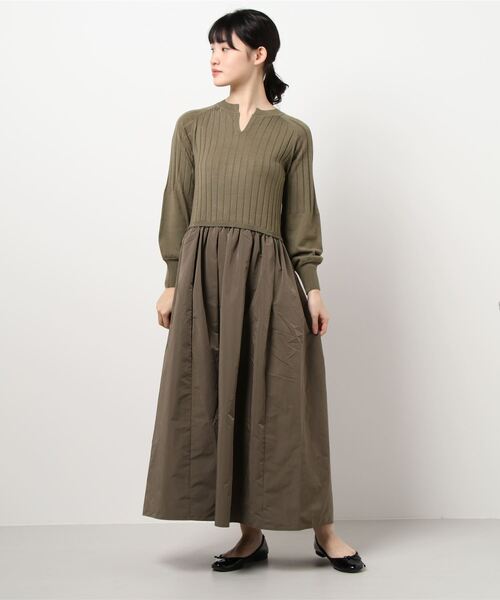 「Rouge vif」 コンビワンピース 36 カーキ レディース_画像5