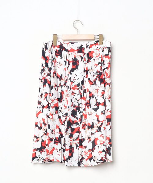 「KARL LAGERFELD」 花柄スカート 12 レッド レディース_画像2
