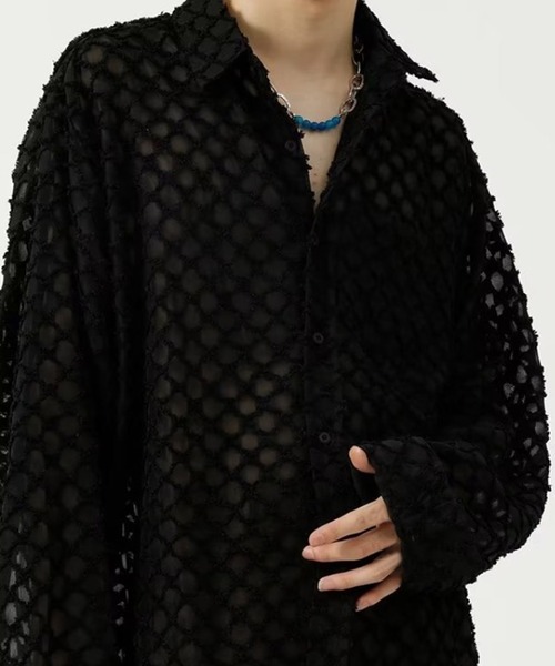 「aimoha」 長袖シャツ X-LARGE ブラック メンズ_画像5