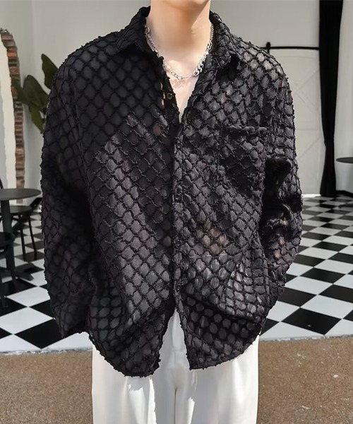 「aimoha」 長袖シャツ X-LARGE ブラック メンズ_画像8