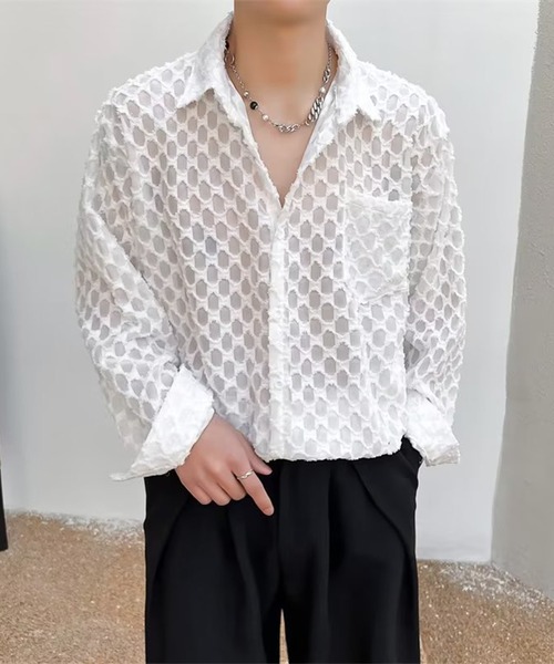 「aimoha」 長袖シャツ X-LARGE ブラック メンズ_画像9