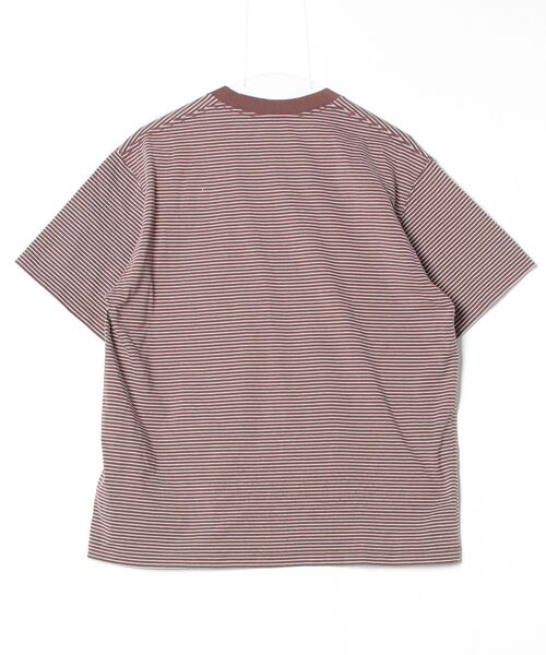 「DANTON」 ボーダー柄半袖Tシャツ X-LARGE ブラウン メンズ_画像2
