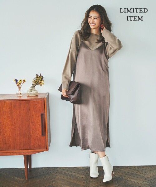 「ICB」 長袖ニット LARGE グレー レディース_画像2