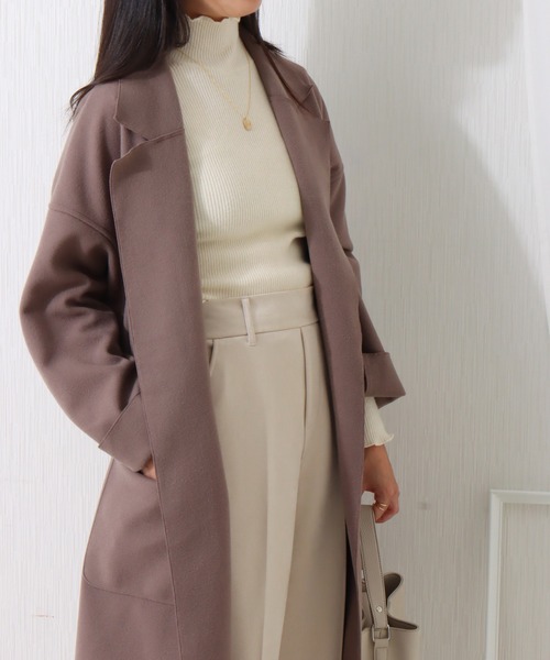 「libelle more」 チェスターコート M モカ レディース_画像2