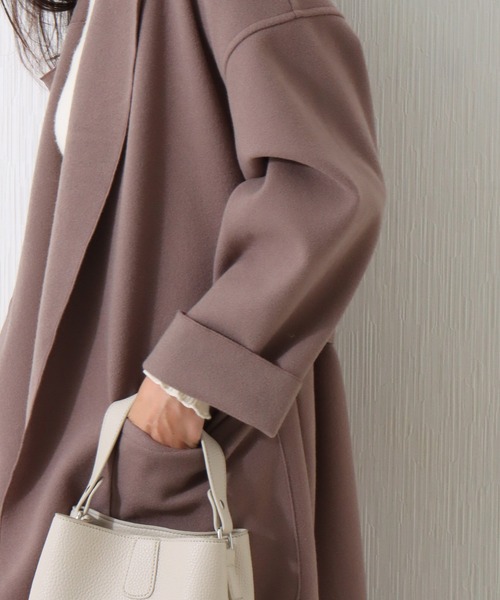 「libelle more」 チェスターコート M モカ レディース_画像4