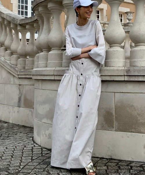 「AVIE」 ロングスカート 38 グレー レディース_画像2