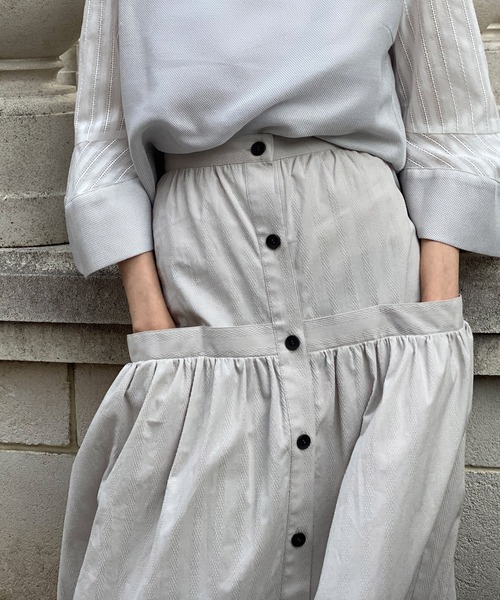 「AVIE」 ロングスカート 38 グレー レディース_画像3