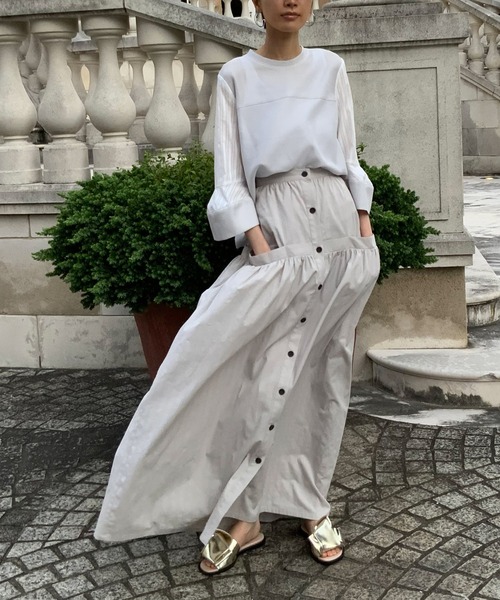 「AVIE」 ロングスカート 38 グレー レディース_画像7