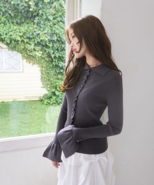 「mellowneon」 ニットカーディガン FREE オフホワイト レディース_画像5