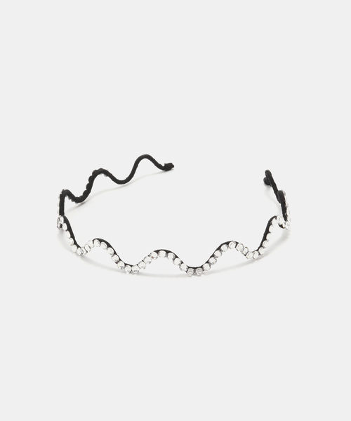 カチューシャ SCHO/ショー CRYSTAL WAVE HAIRBAND ヘアバンド FW23-HB-ARIEL-CRST-T