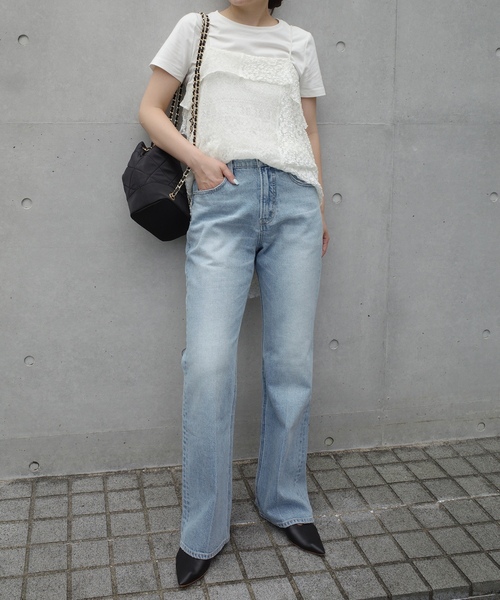 「PICCADILLY」 デニムパンツ 25cm サックスブルー レディース_画像3