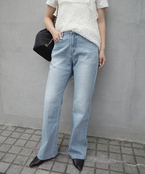 「PICCADILLY」 デニムパンツ 25cm サックスブルー レディース_画像7