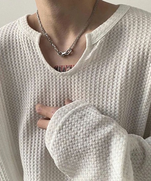 「Theater code」 長袖Tシャツ 3 グレー メンズ_画像3