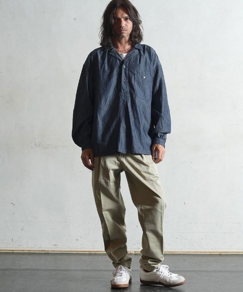 「EGO TRIPPING」 長袖シャツ 48 インディゴブルー メンズ_画像3