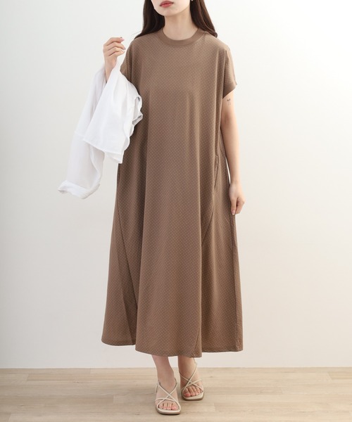 オンヨネ　ワンピース　Mサイズ OMNES（オムネス） ワンピース 夏 半袖 接触冷感レーヨンナイロン