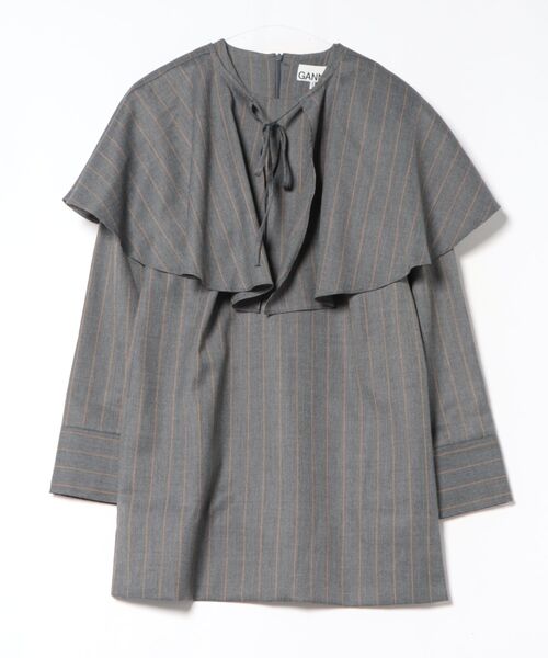 ワンピース Brushed Wool Stripe Circle Col W0994