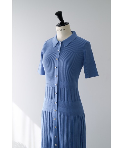ワンピース Eyelet Polo Knit Dressの画像