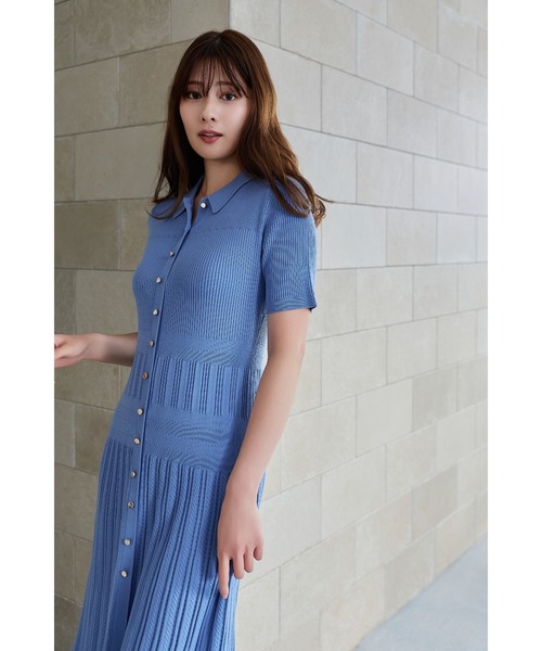 ワンピース Eyelet Polo Knit Dressの画像