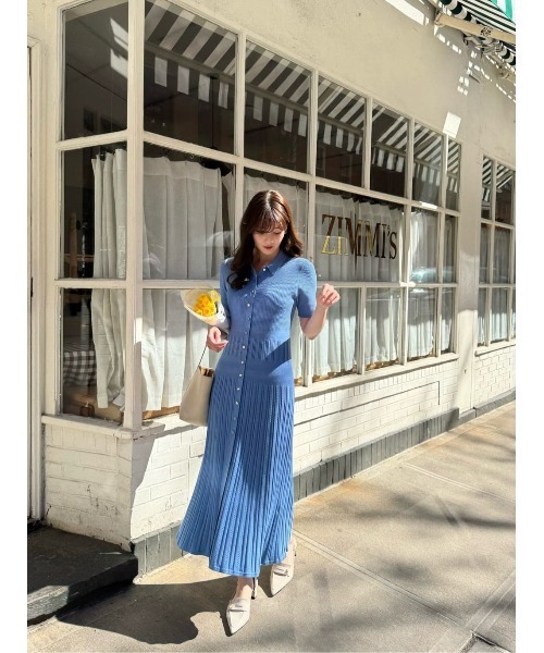 ワンピース Eyelet Polo Knit Dressの画像