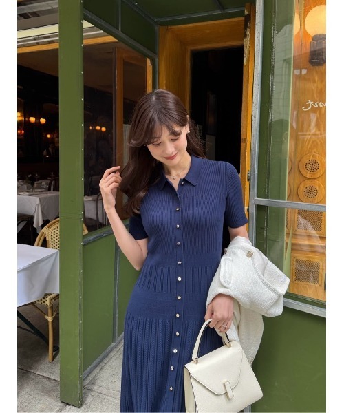 Her lip to ワンピース Eyelet Polo Knit Dress : ZOZOTOWN Yahoo!店