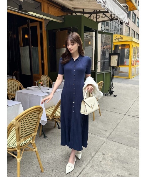 Her lip to ワンピース Eyelet Polo Knit Dress : ZOZOTOWN Yahoo!店