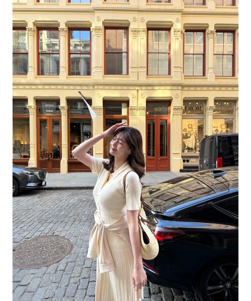 ワンピース Eyelet Polo Knit Dressの画像