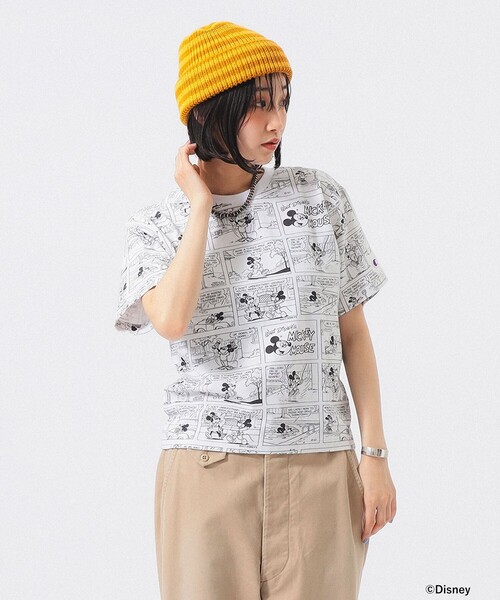 tシャツ 「別注」Champion / ミッキーマウス＆ミニーマウス / Tシャツ レディースの画像
