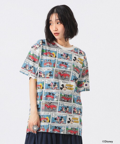 tシャツ 「別注」Champion / ミッキーマウス＆ミニーマウス / Tシャツ レディースの画像