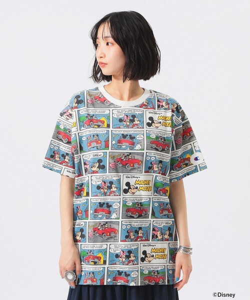 tシャツ 「別注」Champion / ミッキーマウス＆ミニーマウス / Tシャツ レディースの画像