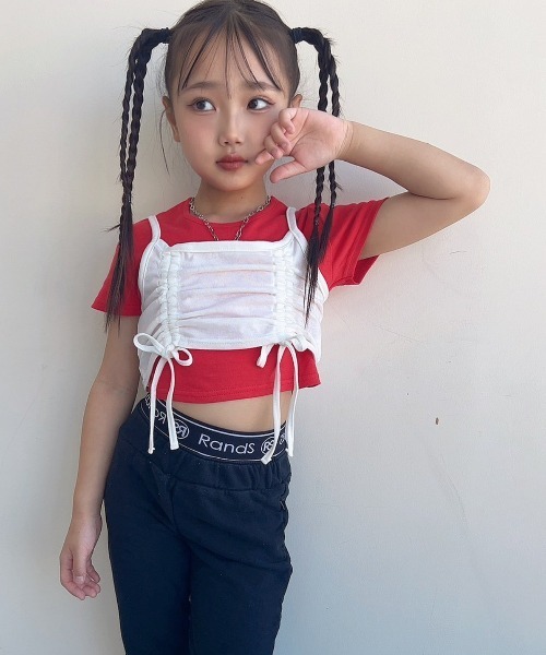 RandS キャミソール 肌着 ギャザーストリングキャミ KIDS キッズ 子供