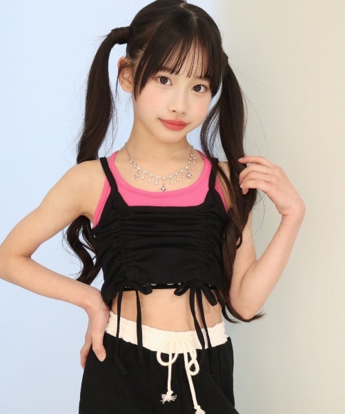 RandS キャミソール 肌着 ギャザーストリングキャミ KIDS キッズ 子供