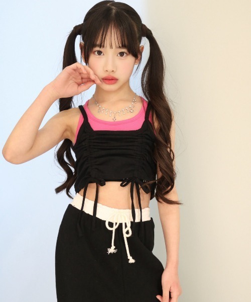 RandS キャミソール 肌着 ギャザーストリングキャミ KIDS キッズ 子供